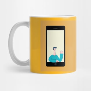 sosial distancing love art Mug